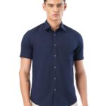 FYLTR Men's Solid Casual Non Iron Regular Fit Shirt with Spread Collar & Half Sleeves