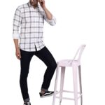 Majestic Man Slim Fit Cotton Casual Check Shirt for Men