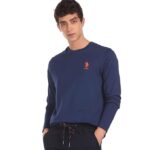 U.S. POLO ASSN. Men Pure Cotton Long Sleeve Solid I693 Regular Fit T-Shirt