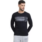 Van Heusen Men Athleisure Regular Fit T-Shirt - Cotton Rich - Crew Neck, Long Sleeve, Printed