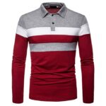 yayay Men’s Casual Shirt Long Sleeve Slim Fit Shirts Contrast Color Patchwork T-Shirts Cotton Tops (Pack Of 2))